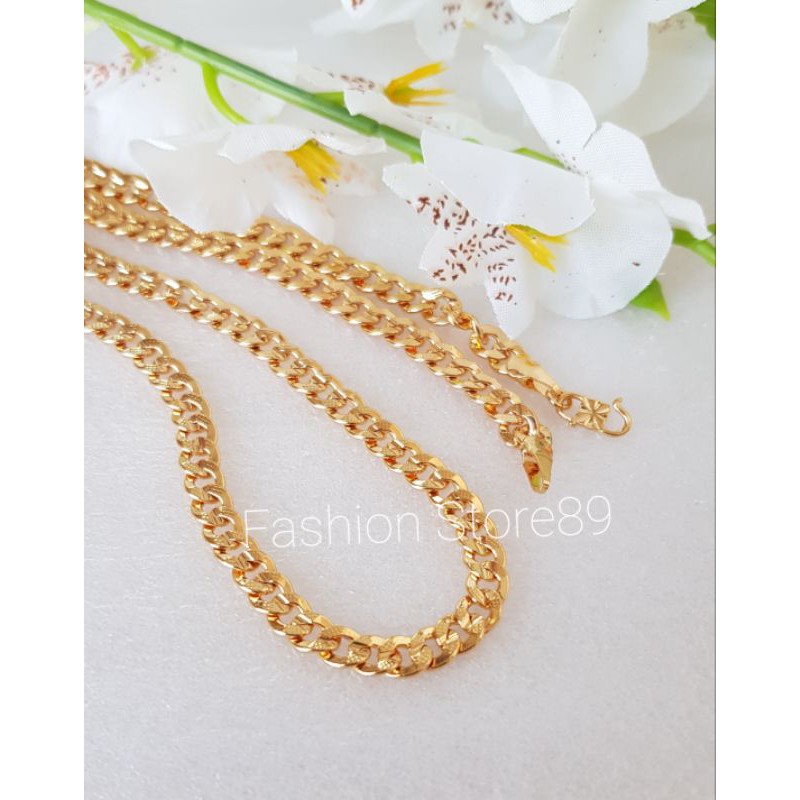 Kalung Rantai Tebal Motif Xuping Yaxiya import panjang 45cm perhiasan lapis emas 18k