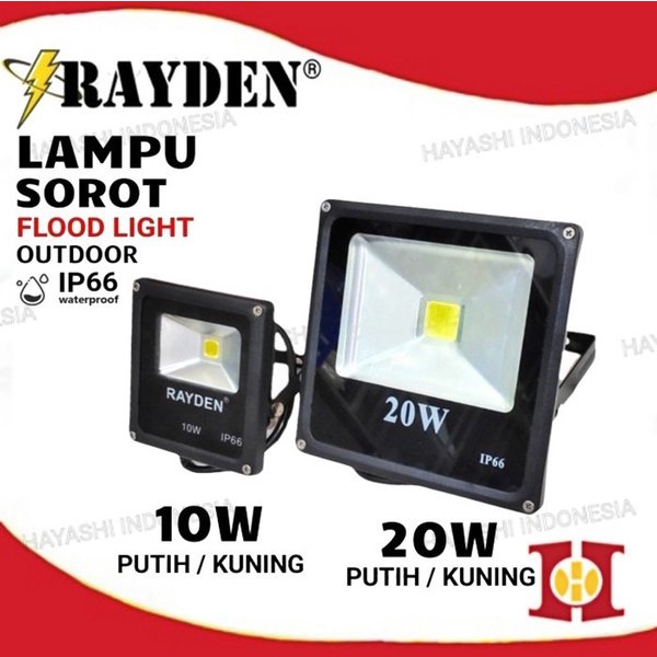 Lampu Sorot Flood Light LED 10 20 Watt 10W 20W Putih Kuning Waterproof