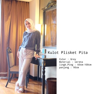  celana kulot plisket pita  by laamia hijab Shopee Indonesia