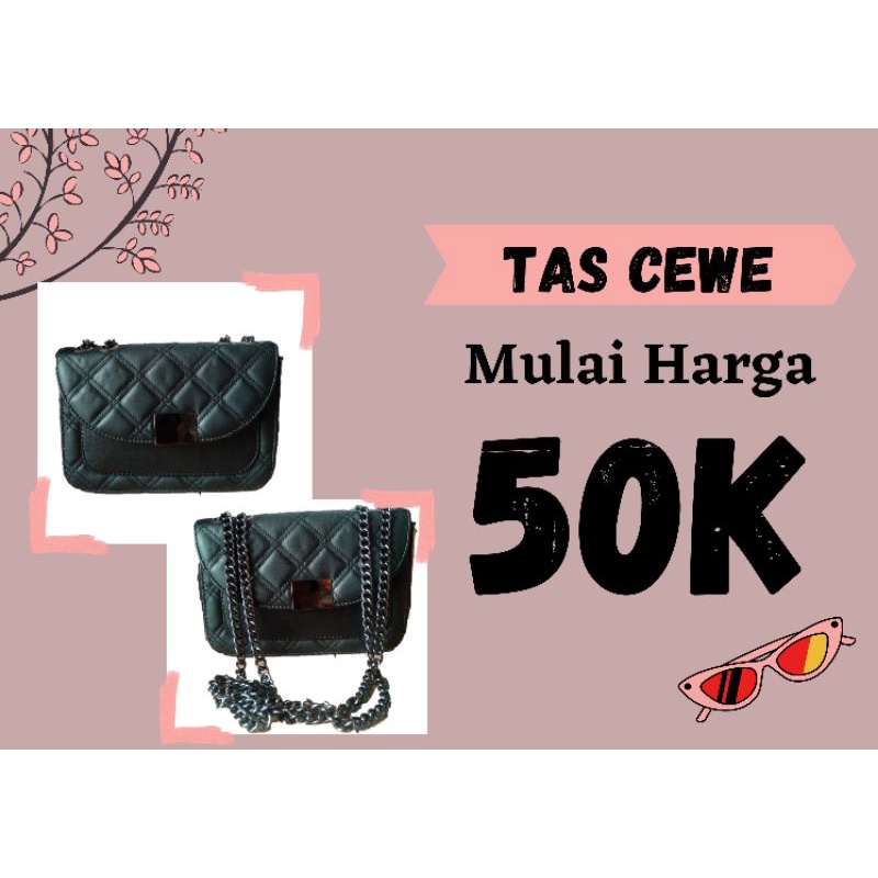 Tas cewe chanel rantai mini