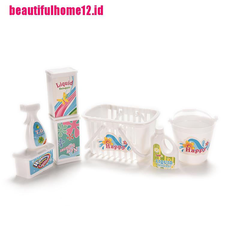 【beautifulhome12.id】7 Pcs/Set Fashion Kitchen Cleaning Supplies Doll Accessories Kid Play House Toy