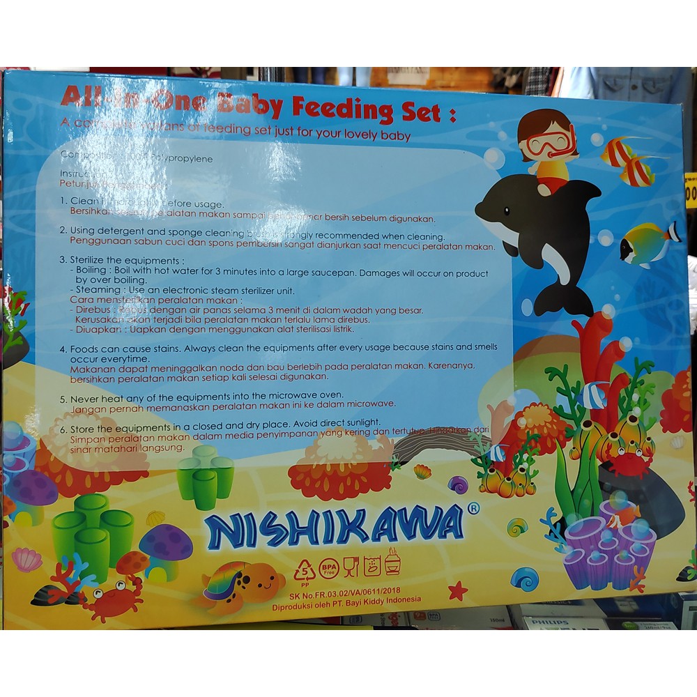 NISHIKAWA all in one baby feeding set ukuran besar Perlengkapan makan bayi