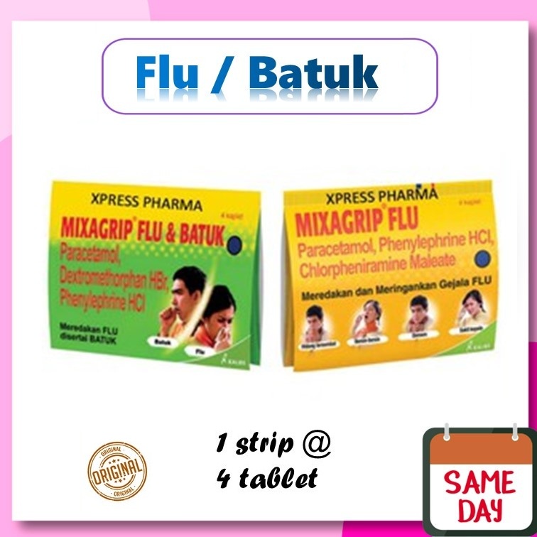 Mixagrip Flu Dan Batuk // Mixagrip Flu per STRIP 4 Kaplet