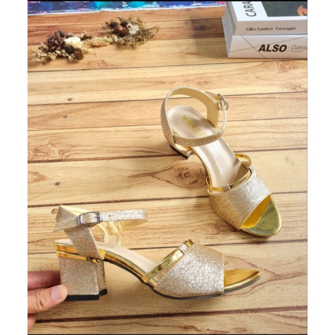 ABBUSHOES Af 32 hak tahu gliter wanita 5cm