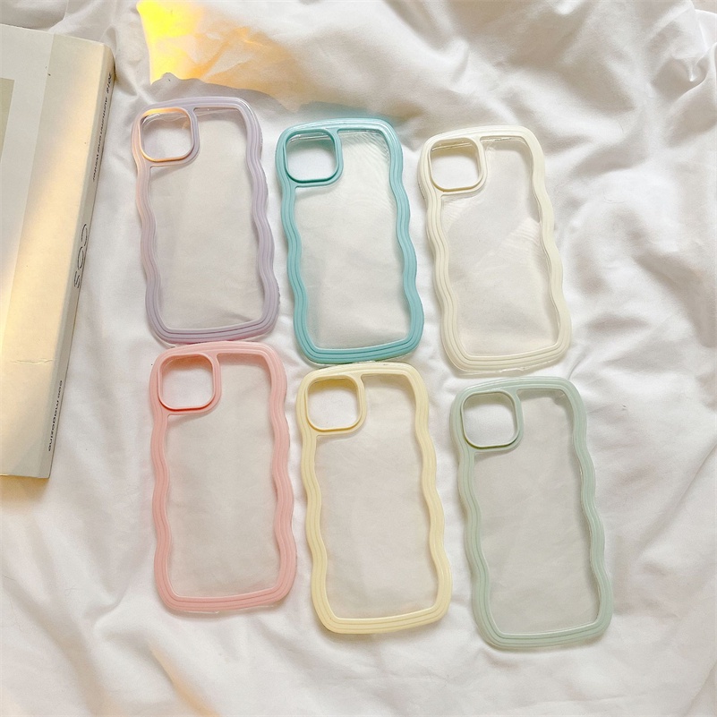 Soft Case Silikon Transparan Warna Permen Untuk iPhone 13 12 11 Pro Max Xr X Xs Max 7 8 Plus
