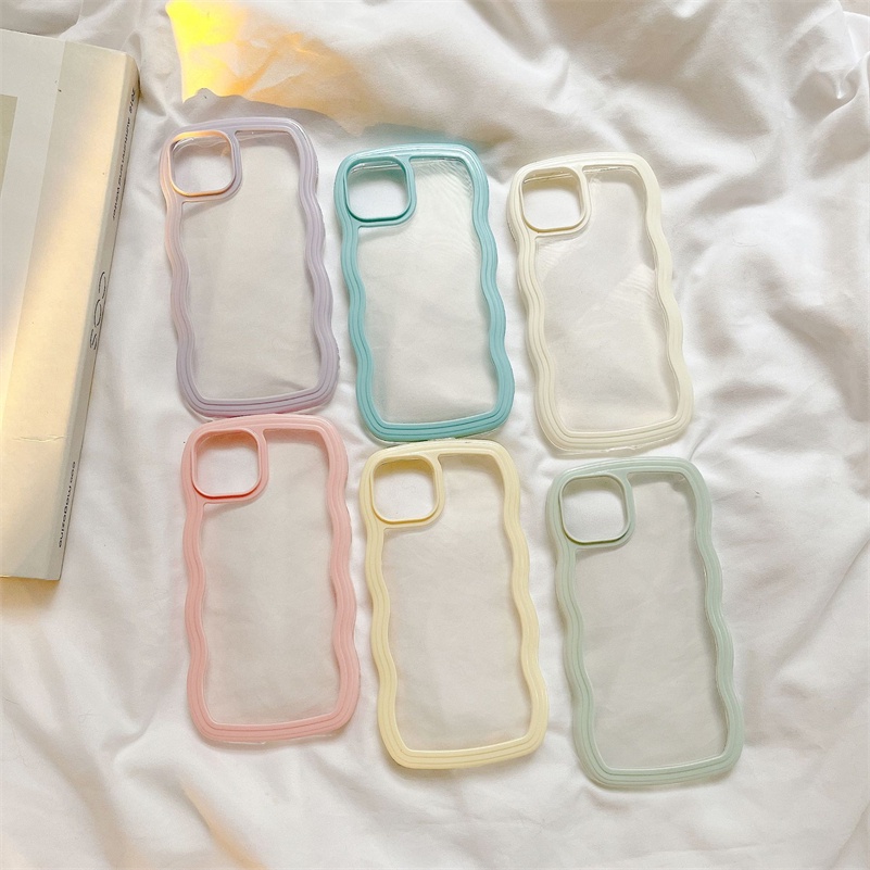 Soft Case Silikon Transparan Warna Permen Untuk iPhone 13 12 11 Pro Max Xr X Xs Max 7 8 Plus