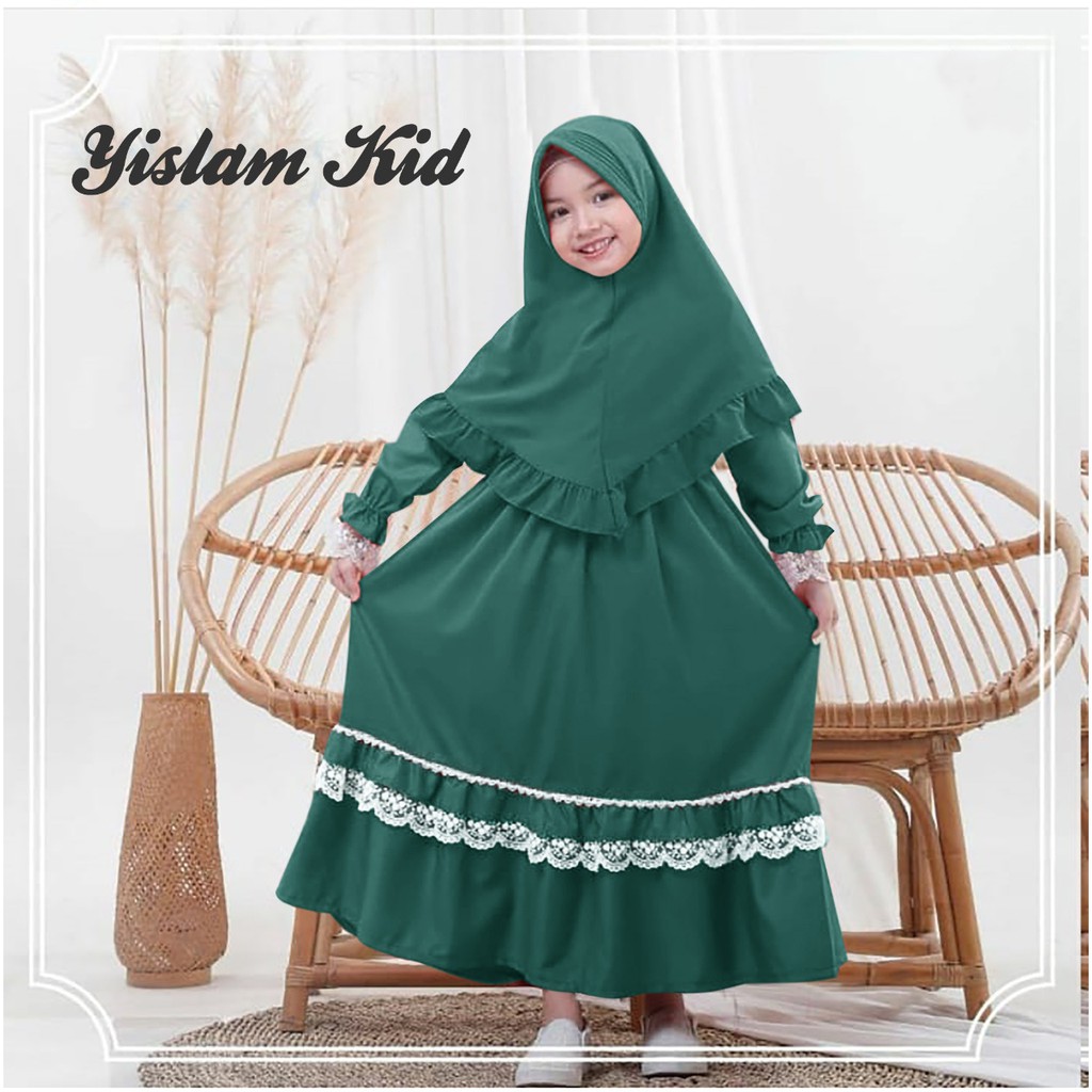 FenishaStore Baju Gamis Anak Perempuan Terbaru YISLAM Kids usia 7-9 tahun