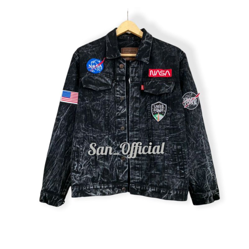 JAKET DENIM Keren / JAKET JEANS Pria Keren MURAH Kualitas Premium PATCH Sudah Terpasang (Bisa COD)-SB NASA