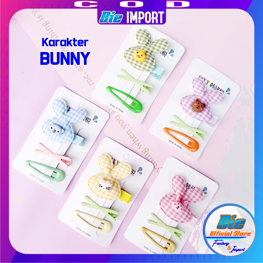 isi 3 Pcs Jepit Rambut Anak Karakter Korea Premium Impor Best Seller