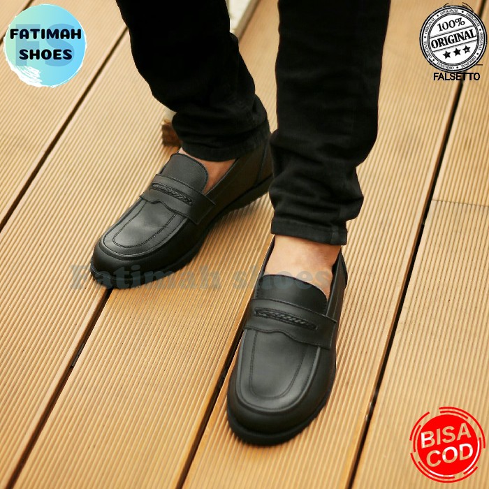 FATIMAHSHOES - Sepatu Kulit Pria Sepatu Slip On Casual Kulit Asli Original Shoes Sepatu Formal Kerja Pria Loafers