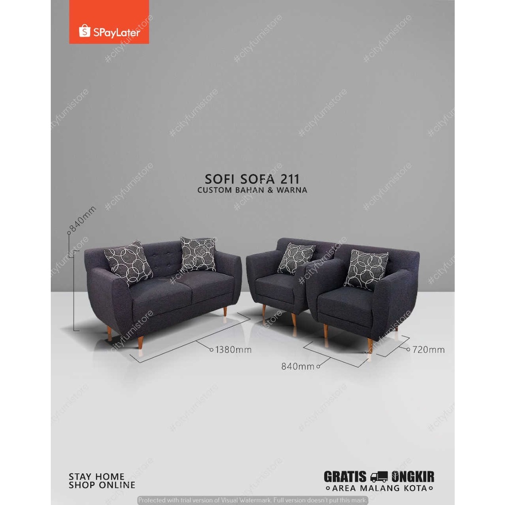 SOFA 211 MINIMALIS SET MURAH PROMO MALANG SOFIE BISA CUSTOM (malang & sekitarnya)