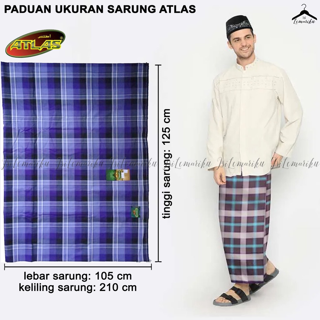 Sarung ATLAS Favorit 500 Polos Warna / Sarung Laki Tenun