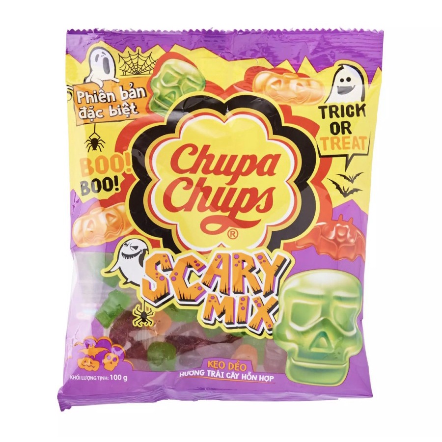 

CHUPA CHUPS SCARY MIX 100GRAM HALLOWEEN CANDY JELLY