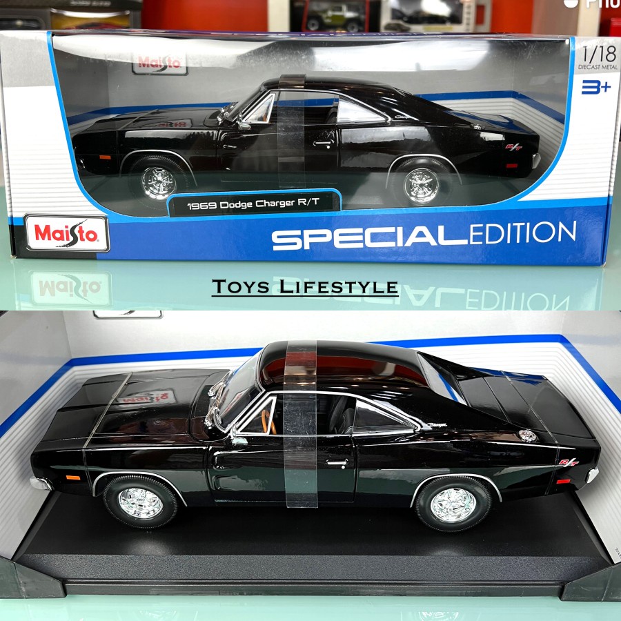 Maisto Diecast - 1969 Dodge Charger R/T Black 1:18 Special Edition