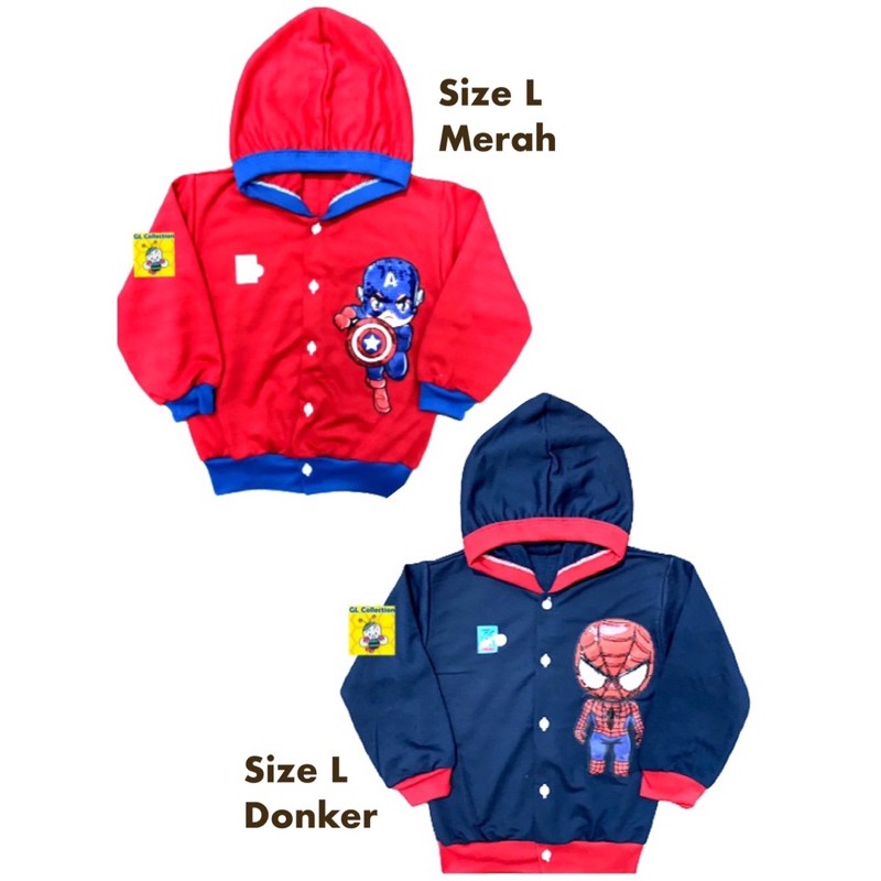 Jaket Fashion Outer Anak Cowok Superhero Lampu LED