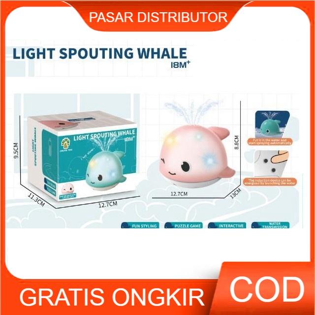 Mainan Mandi Anak LIGHT SPOUTING WHALE Boneka Paus Air Mancur Bathtub