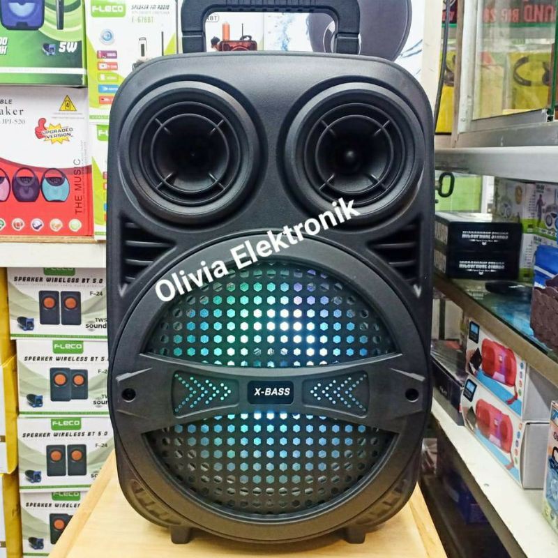 speaker Bluetooth FLECO F-8606LED TRA BASS Portable Wireless FLECO F 8606