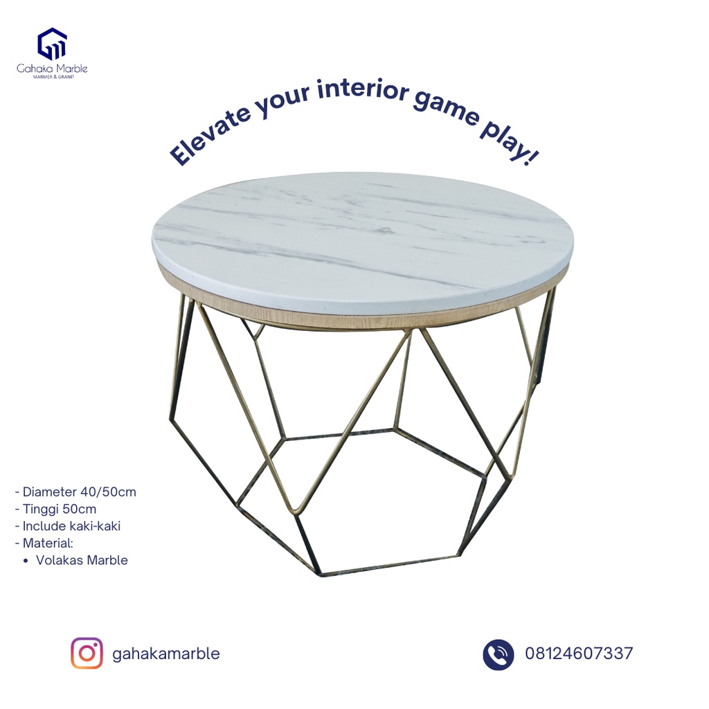 Marble Coffee Table | White Marble | Meja Marmer Bulat | Marmer Volakas