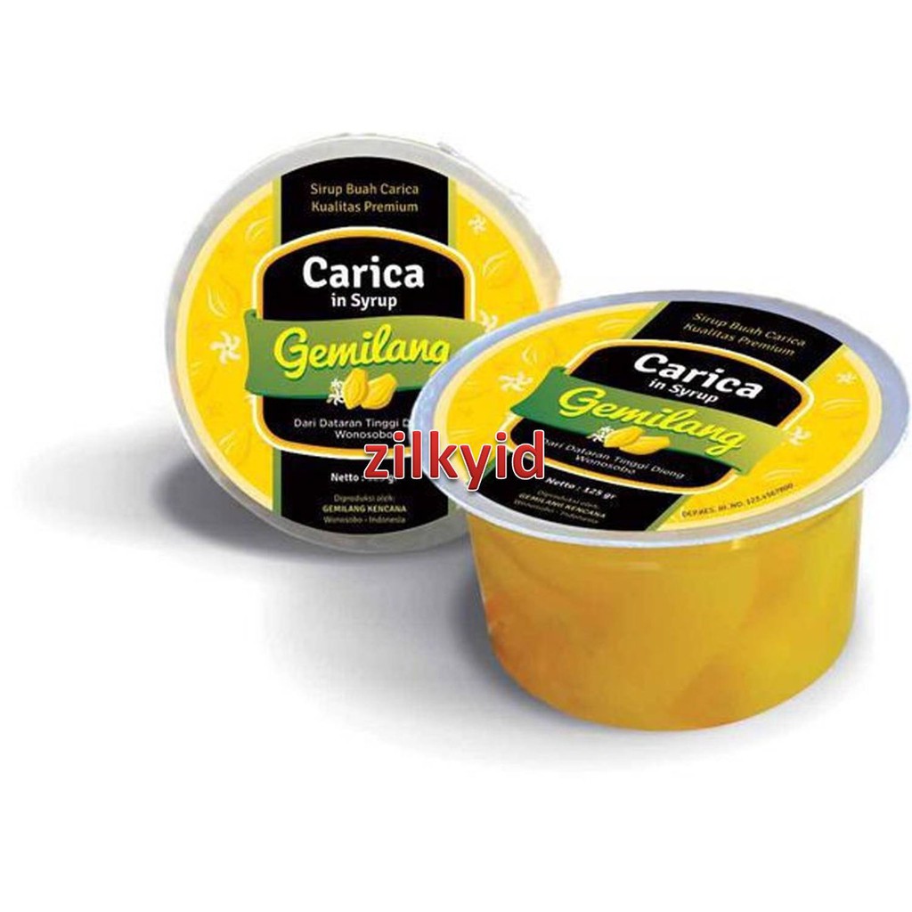 Manisan Buah Carica Gemilang 1 Dus Isi 4 Cup 125 Gr Syrup Asli Khas Dieng Wonosobo Grosir Bekasi