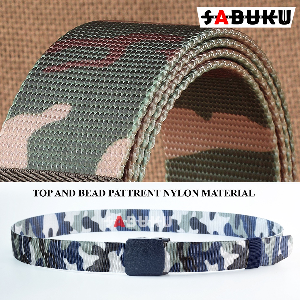 Ikat Pinggang Kanvas Pria Kepala Anti X-RAY Army Corak Abri Men Belt - 066