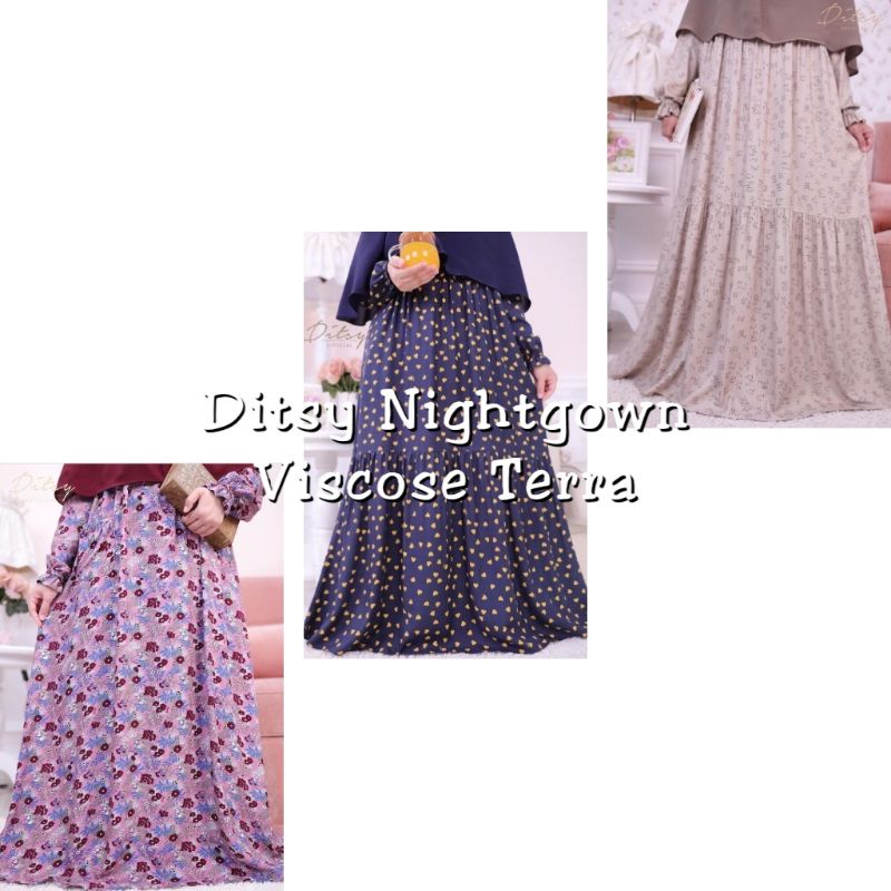 DITSY NIGHTGOWN - VISCOSE TERRA
