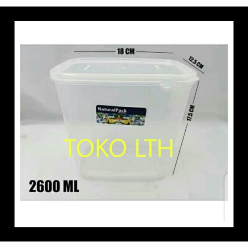 TOPLES SEGI NATURAL PACK 2600 ML KOMET STAR KOTAK WADAH MAKANAN TRANSPARAN