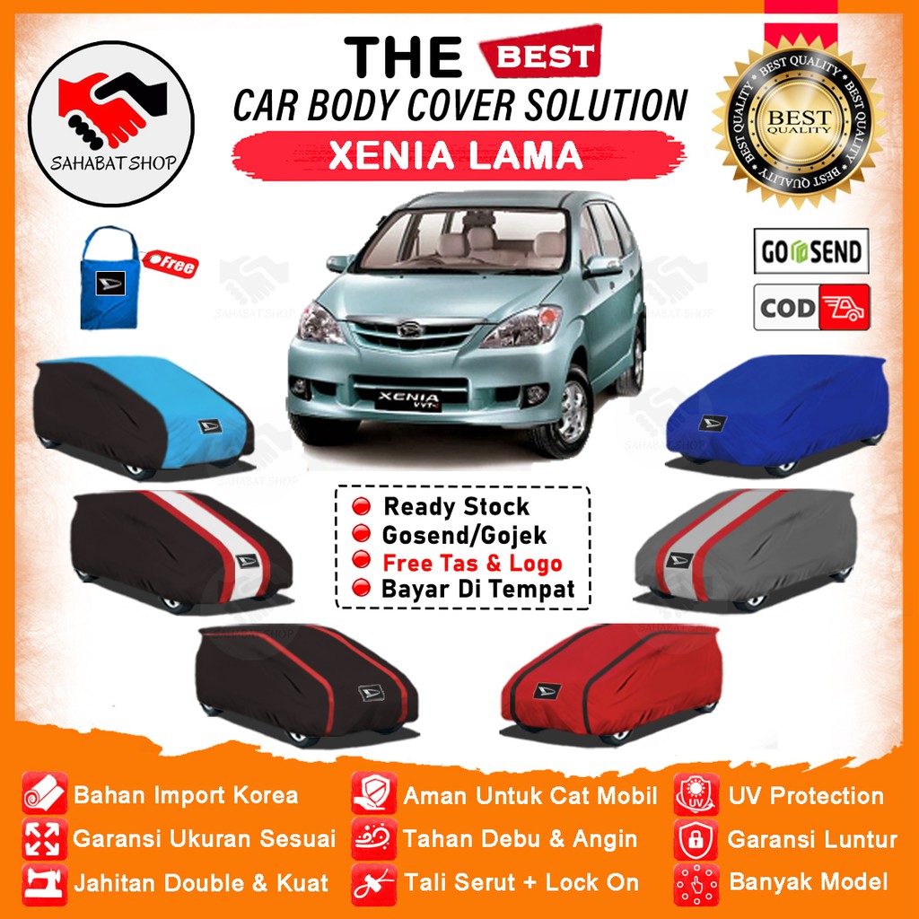 Sahabat Body Cover Mobil Xenia / Sarung Penutup Daihatsu Xenia Lama Outdoor / Mantel Tutup Selimut Jas Pelindung Kerudung Terpal Kerodong Mantol Kelambu Bungkus Tutupan Pembungkus Mobil Xenia Waterproof Anti Air Model Orange