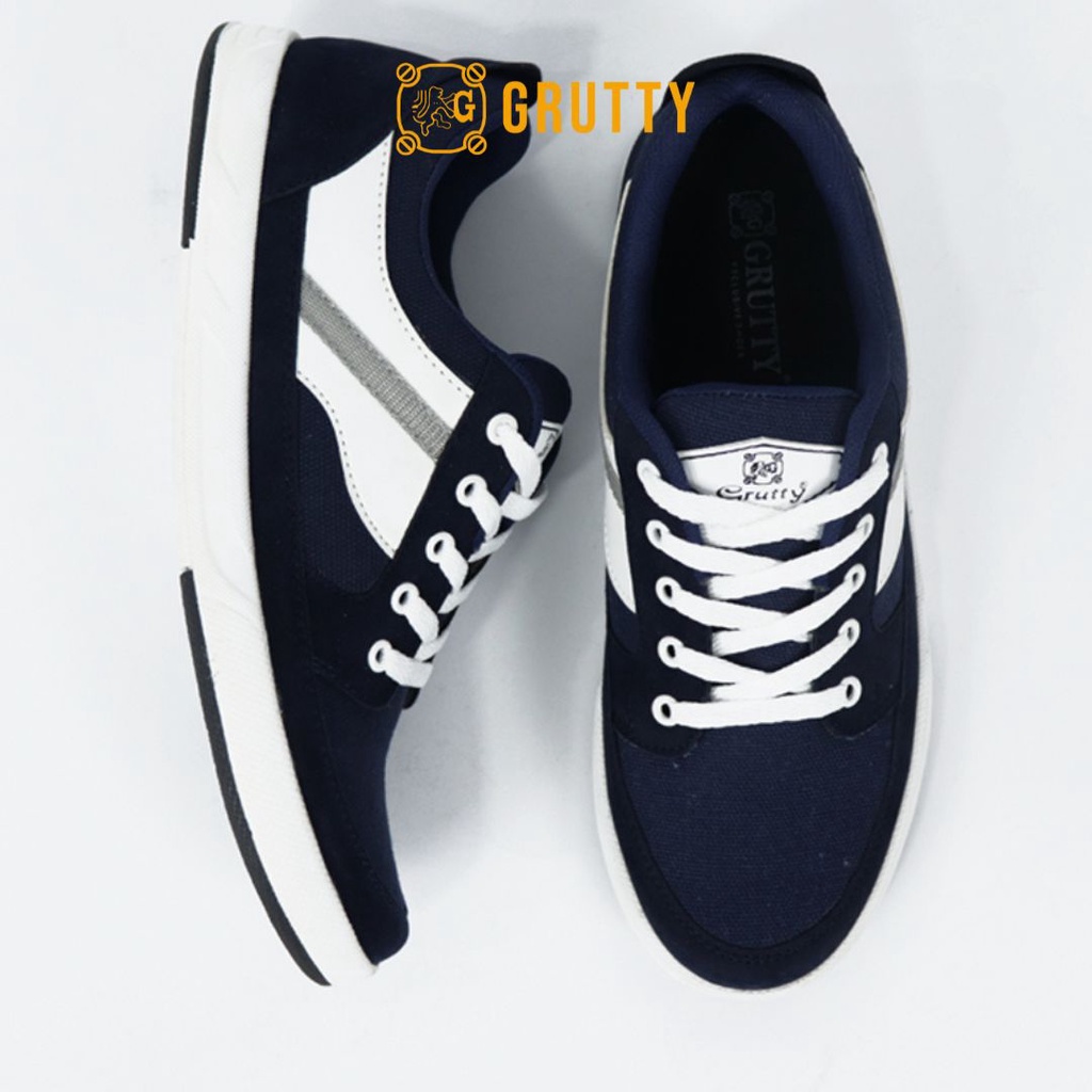 Gruty Sepatu Sneakers Pria Kasual Trendy Terbaru Original Pria Nyaman Dipakai Warna Navy Kombinasi