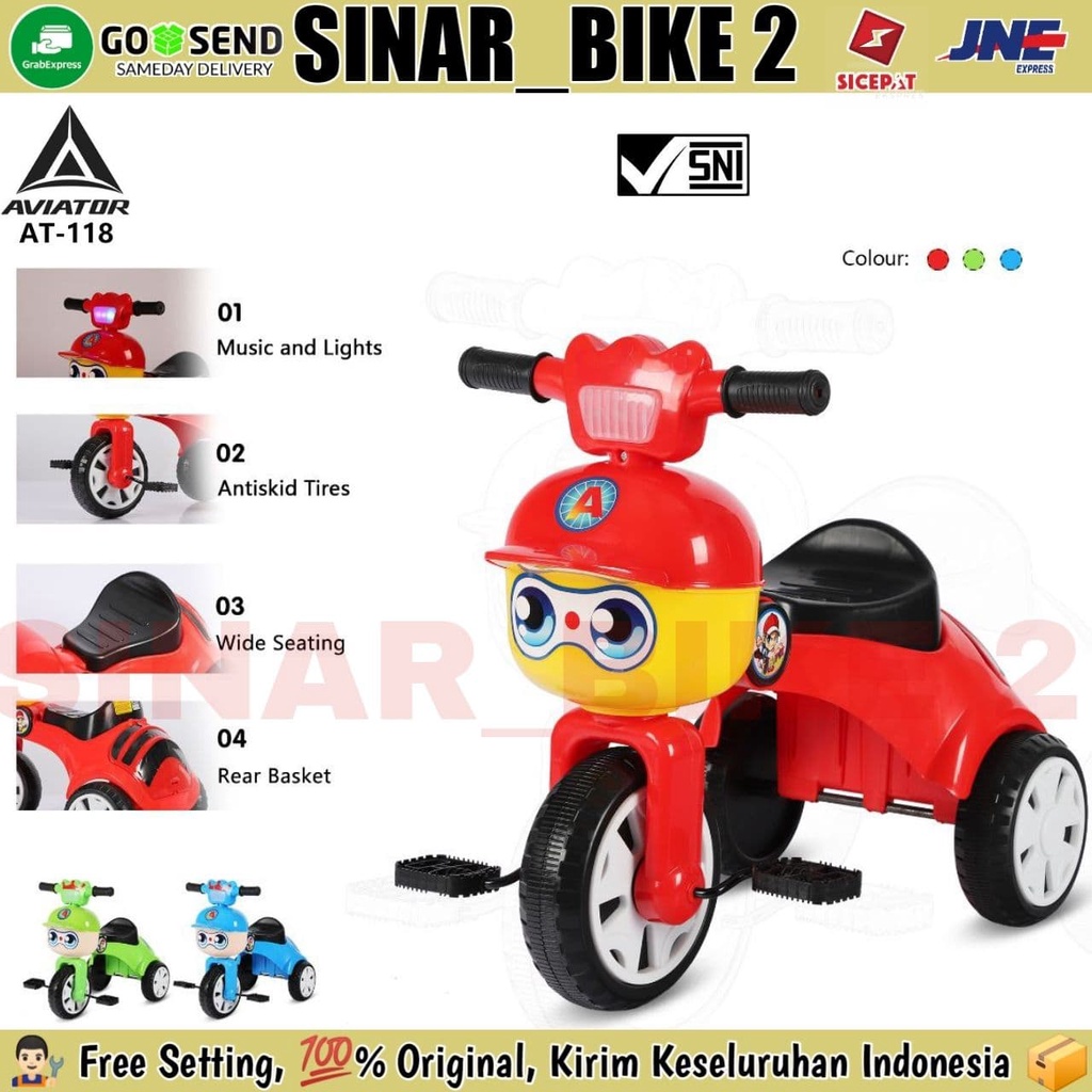 Mainan Anak Roda Tiga Aviator AT-118