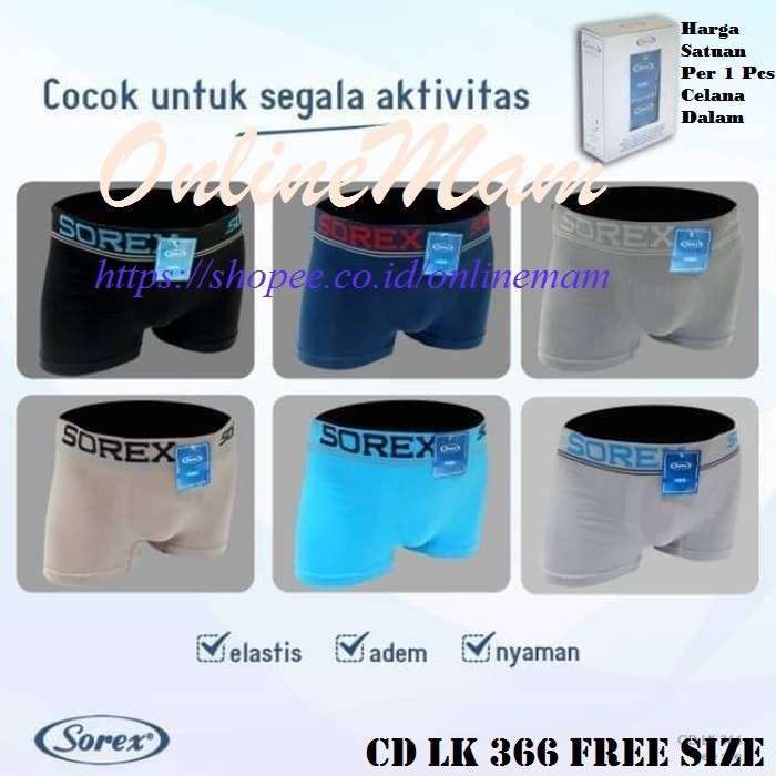 Celana Dalam Pria Dewasa Boxer-Segitiga Sorex / CD Kolor Cowok Laki Art 363-364-365-366-M3003-M 3007