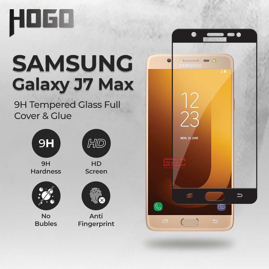 Tempered Glass SAMSUNG Galaxy J7 Max HOGO Full Cover Anti Gores Kaca