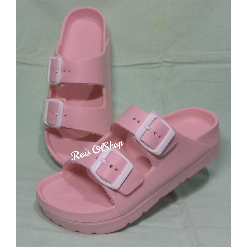 Sandal slop wanita korea style karet jelly tebel ban 2 original / sendal selop jely cewek dewasa perempuan