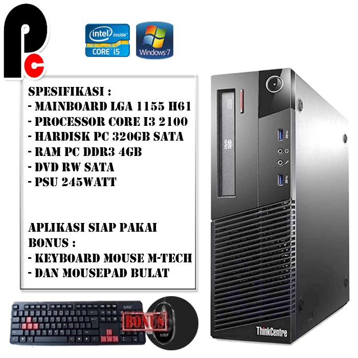 PC KOMPUTER PC BUILT UP LENOVO THINKCENTRE M81 I3 2100