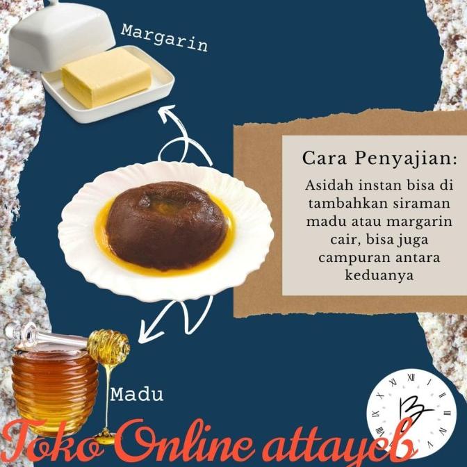 

Asidah Instan jajanan khas Timur Tengah Tanpa Pengawet ,Pemanis ,Halal Sae