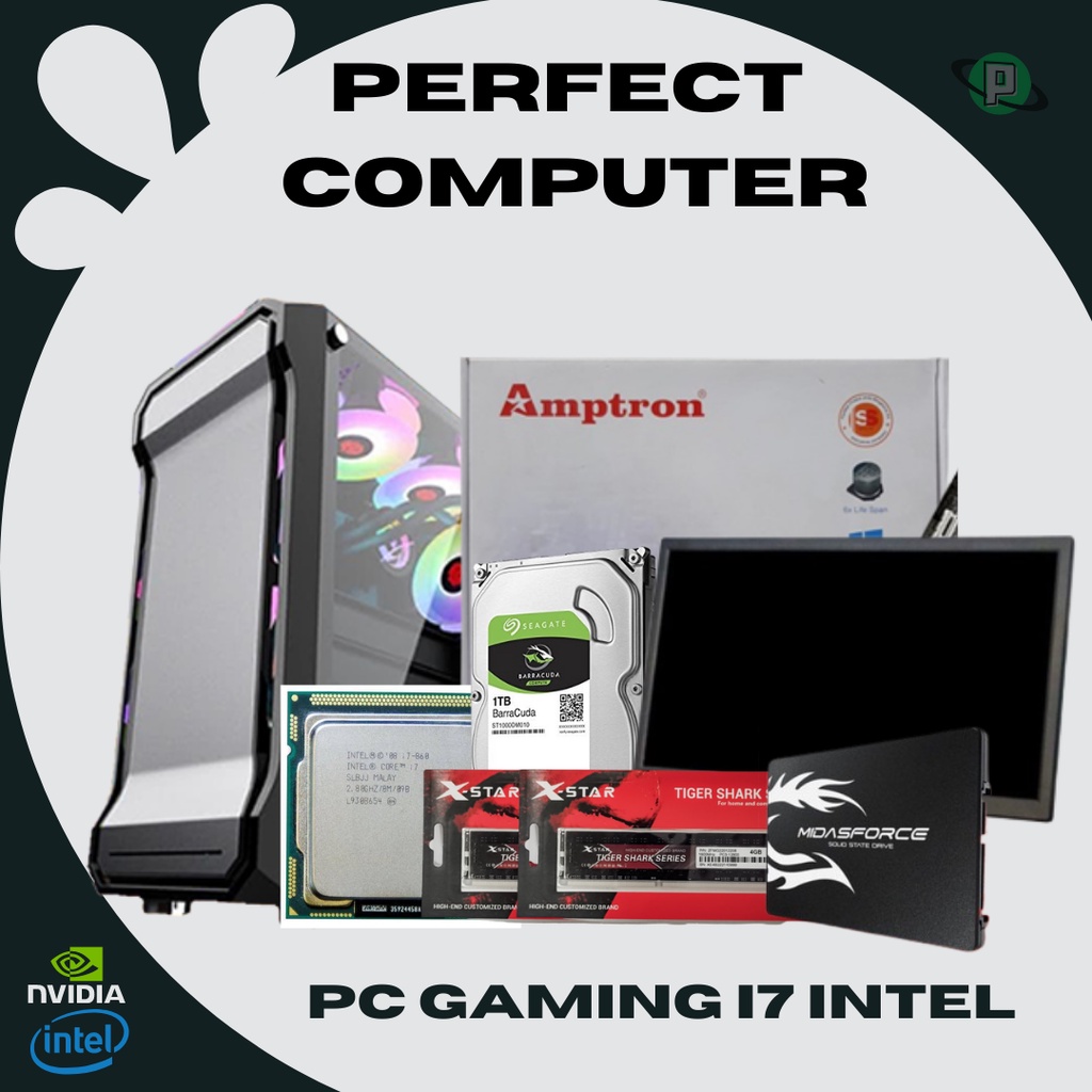 Pc Gaming Core i5 Ram 8 Gb Hdd 1 Tb Monitor 19inc Full Set