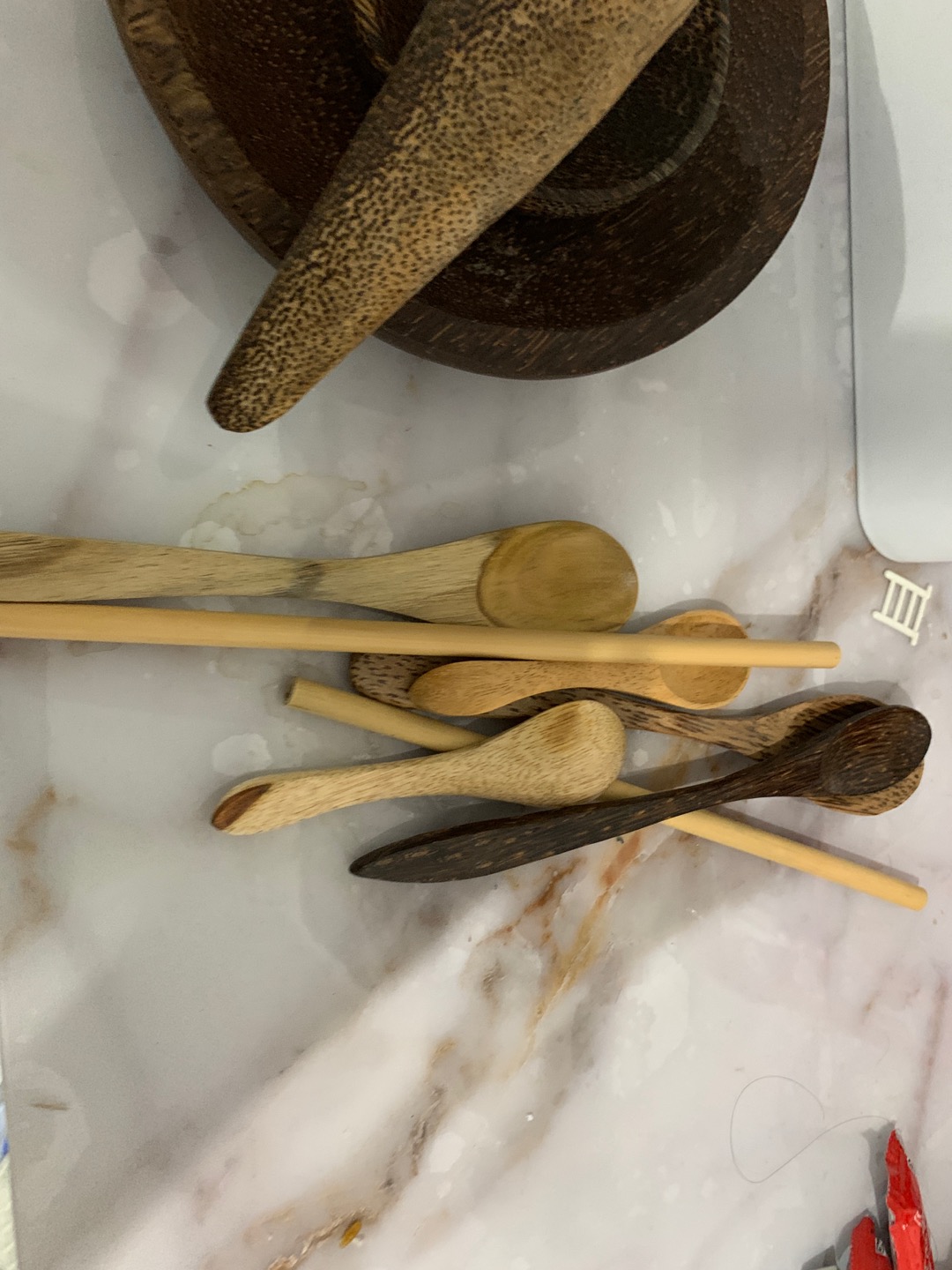 Sendok Teh Kayu Mahoni 10cm