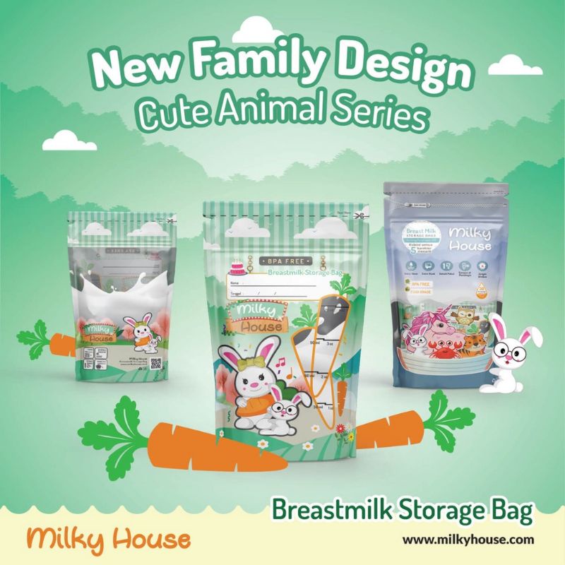 tokolima9 - KANTONG ASI MILKY HOUSE 120ml 30 pcs / PLASTIK ASI BREAST MILK BAGS