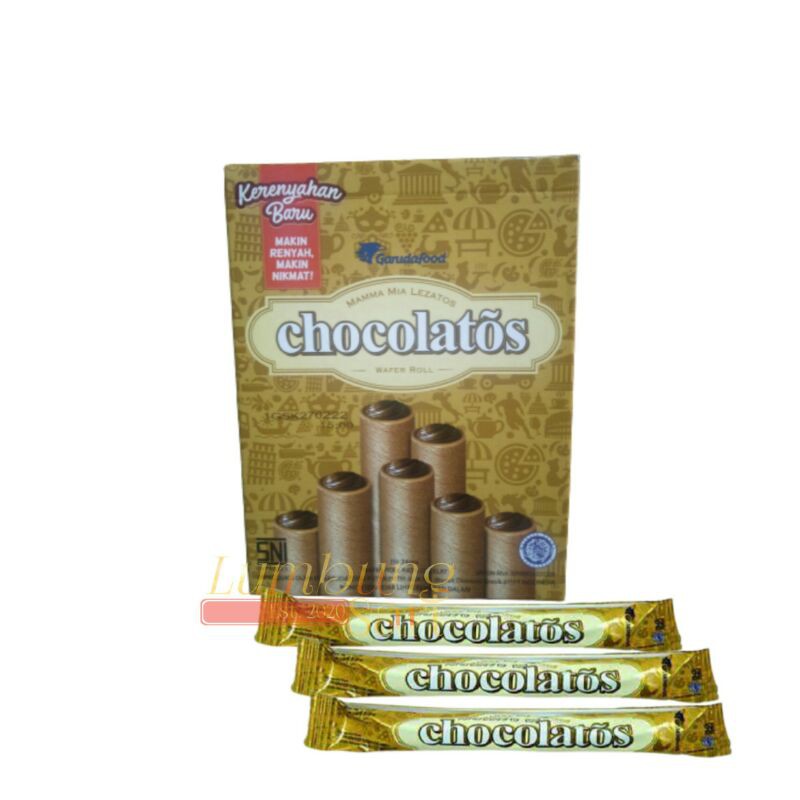 

Chocolatos Wafer Roll 1 Box isi 24 Pcs