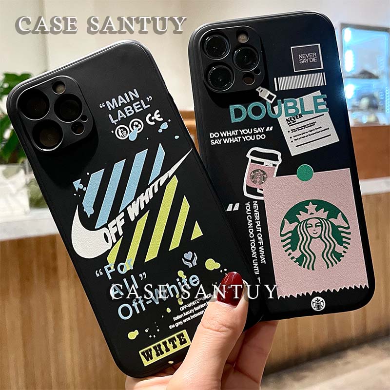 Nke &amp; Starbucks Hitam Soft Case Casing OPPO A3s A5s A5 A7 A12 A5 A9 2020 A1k A33 A37 A37F A39 A57 A59 A71 A73 A79 A83 NEO 7 9 102016 2022