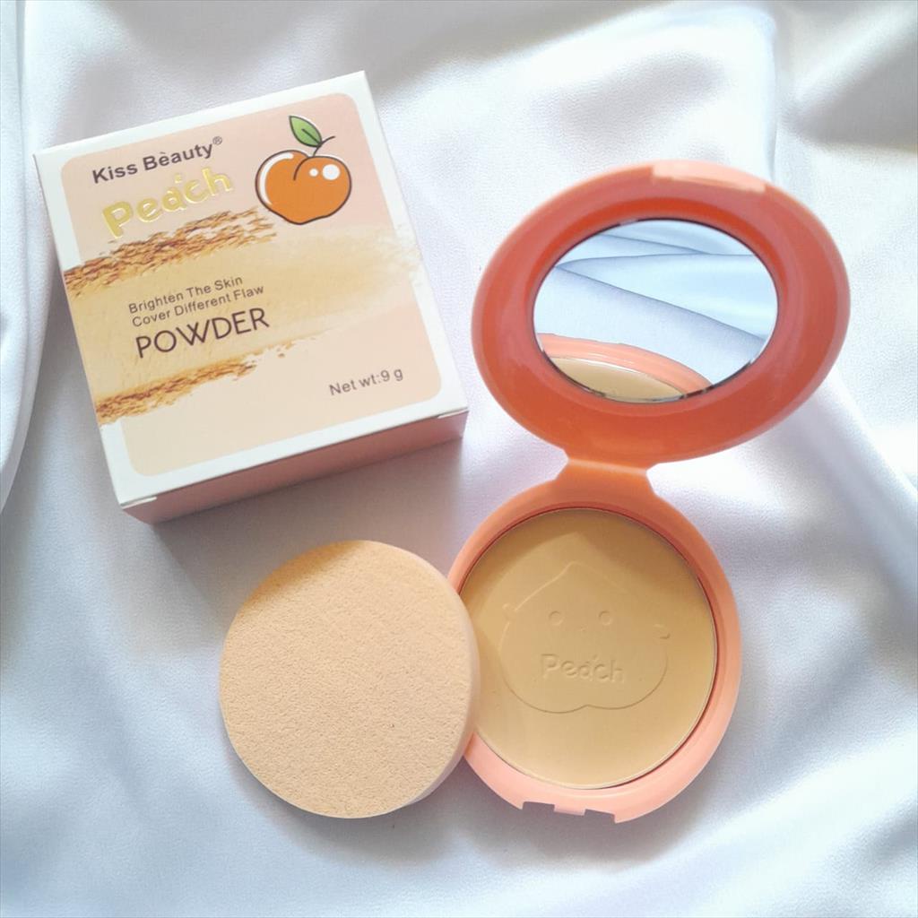 KISS BEAUTY PEACH POWDER / BEDAK PADAT TAHAN LAMA