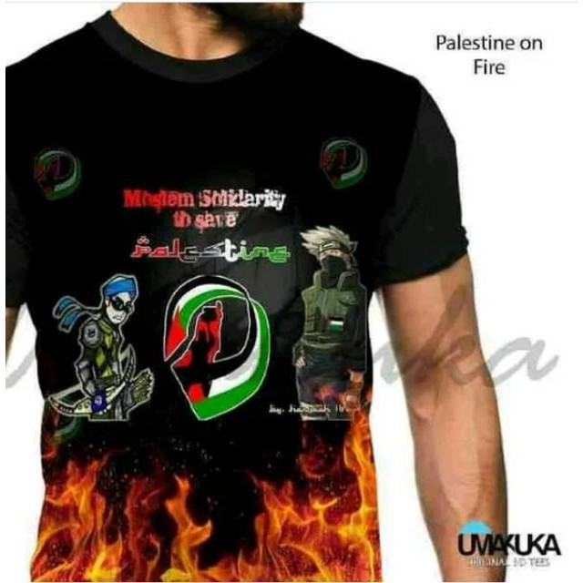 baju kaos tshirt palestina dakwah muslim islami umakuka 3d fullprint original murah keren terbaru