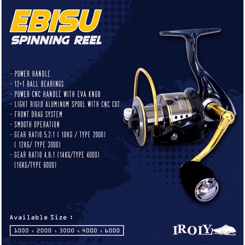 Reel | Spinning IROLY EBISU 3000 | Power Handle | 12+1BB