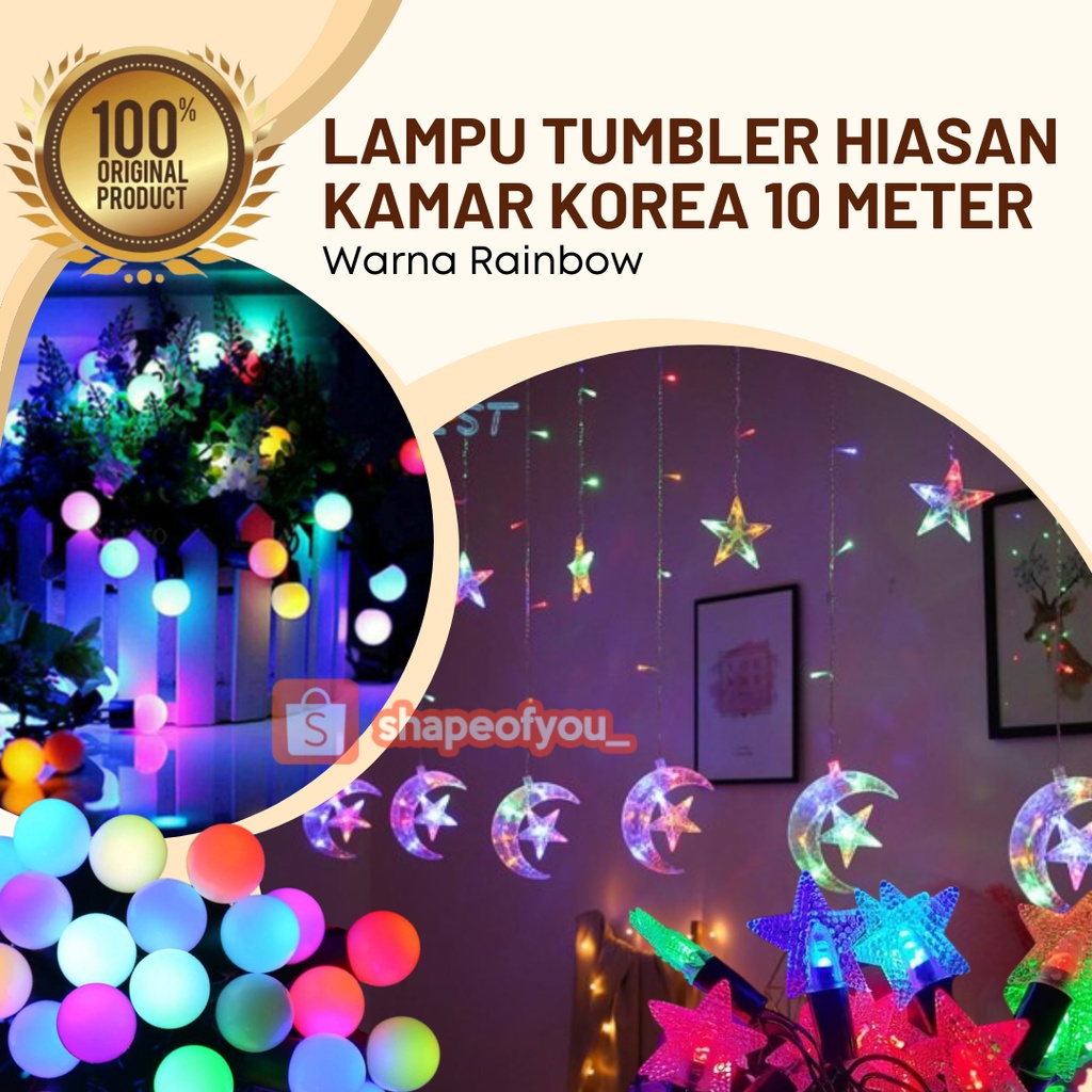 Lampu Hias Tumbler Warna Led Waterproof Gantung Tempel Kamar Dekorasi