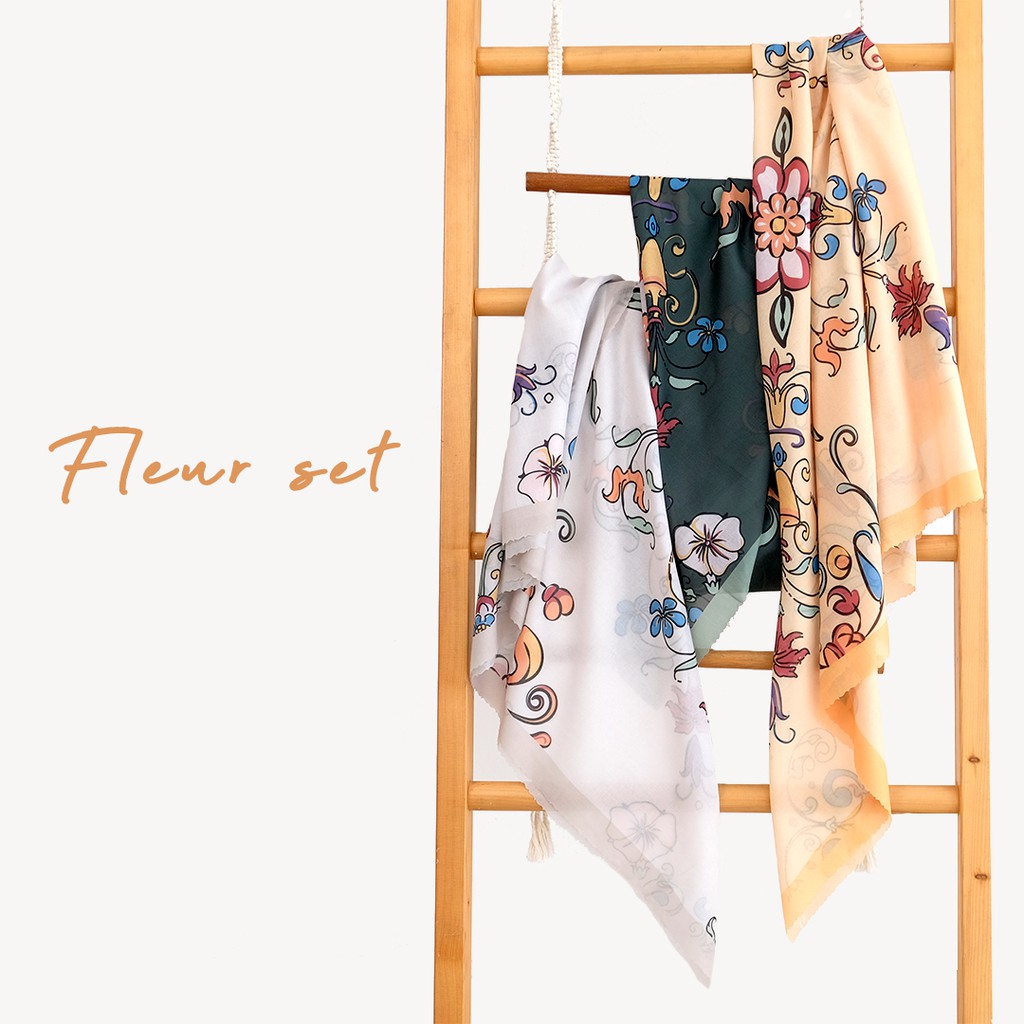 Fleur Set by Famine / hijab / scarf / hijab voal / scarf voal / hijab satin / scarf satin
