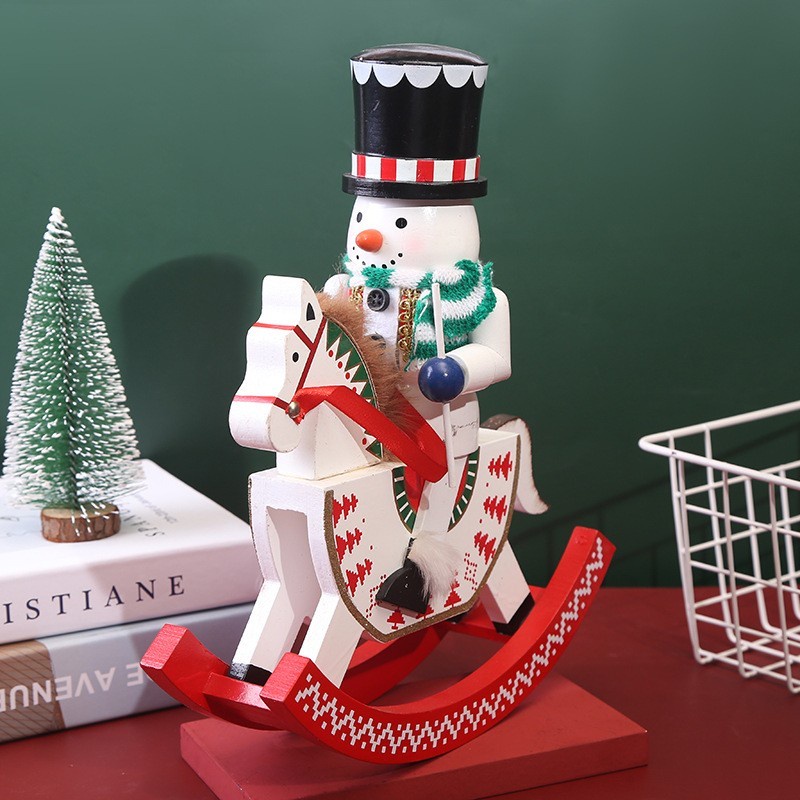 Pajangan Nutcracker Kereta Kayu Santa Snowman Kado Natal Christmas