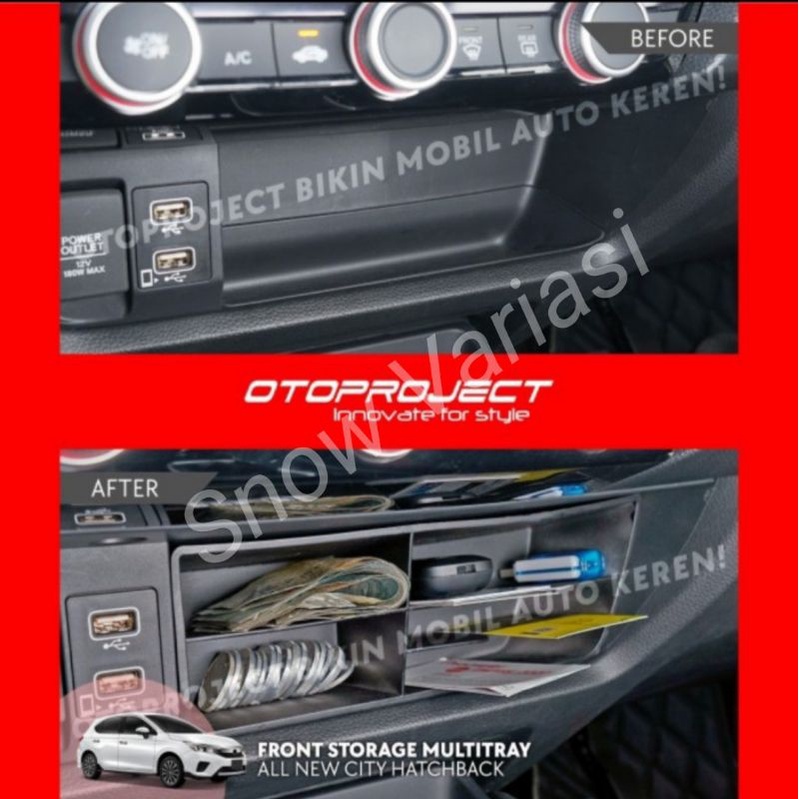 Front Storage Organizer Multi Tray Tempat Coin Honda City Hatchback