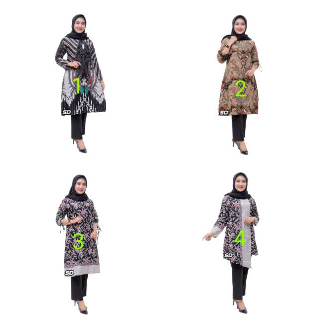 Baju batik tunik atasan cewek murah tunik motif terbaru fashion batik muslim baju kerja baju kantor