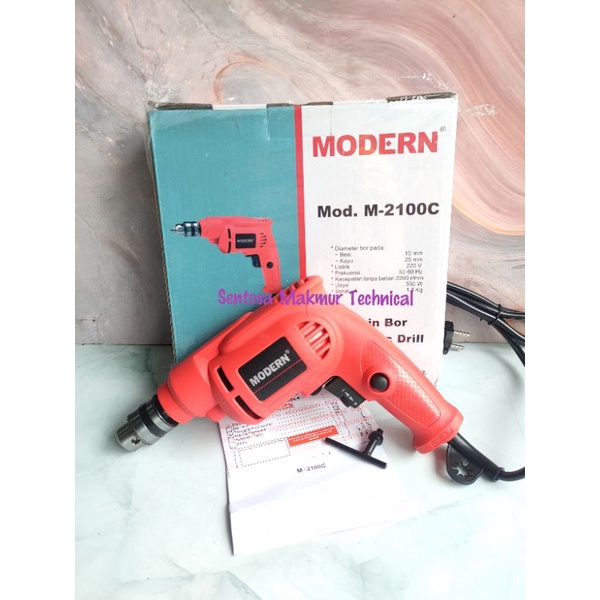 MODERN M-2100C 10 MM Bor Tangan Listrik Electric Drill Reversible 10mm