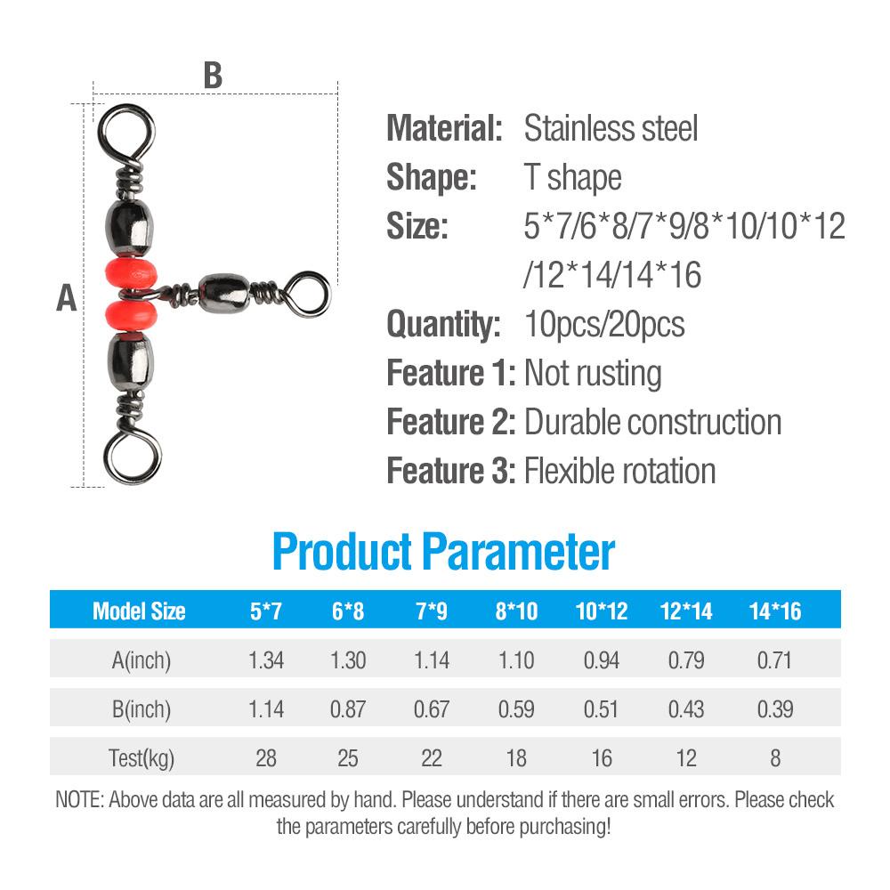 Lanfy Konektor Pancing 10pcs Triple Solid Ring 3arah Rolling Putar