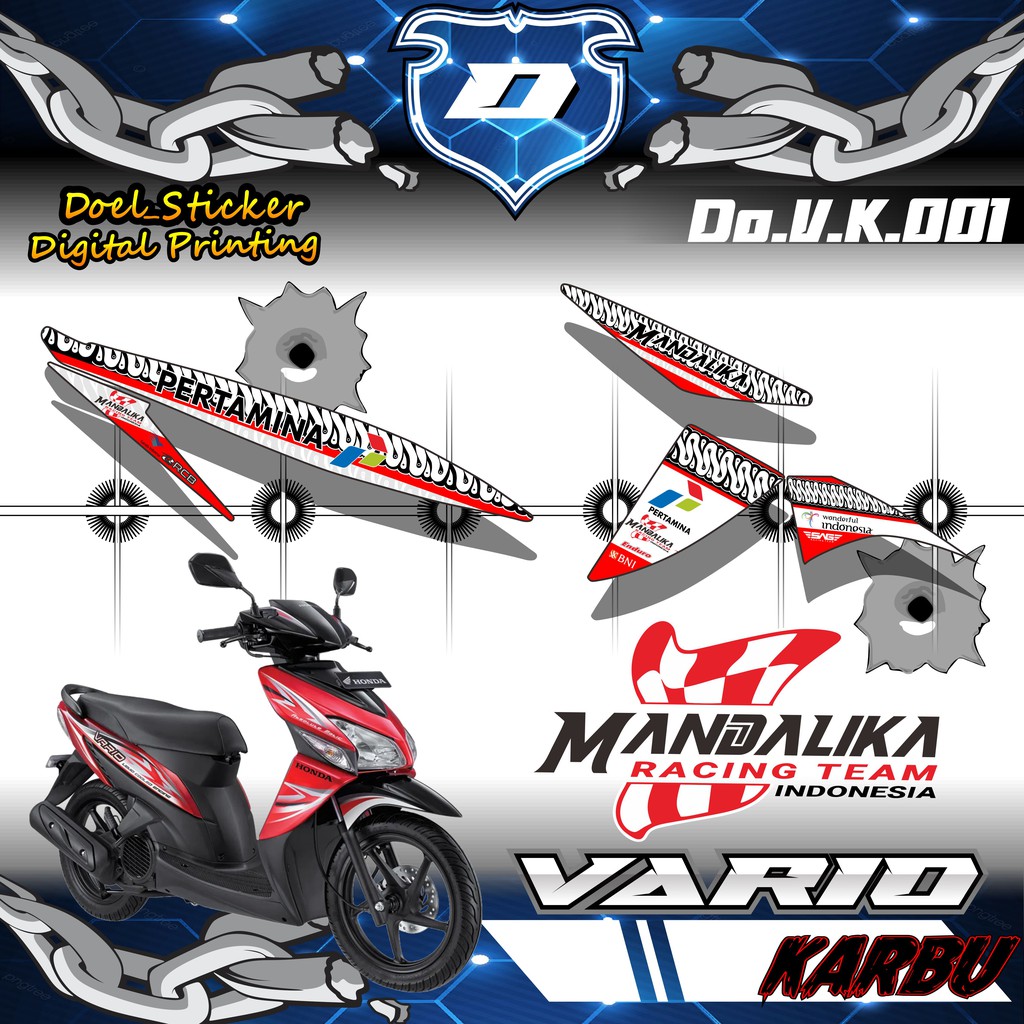 Striping Vario 110 Karbu Cw - Striping Variasi List Vario 110 Karbu Cw Racing Mandalika Doel 001